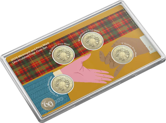2026 $1 Mintmark And Privy Mark Uncirculated 4- Coin Set - 60Th Anniversary Of Decimal Currency