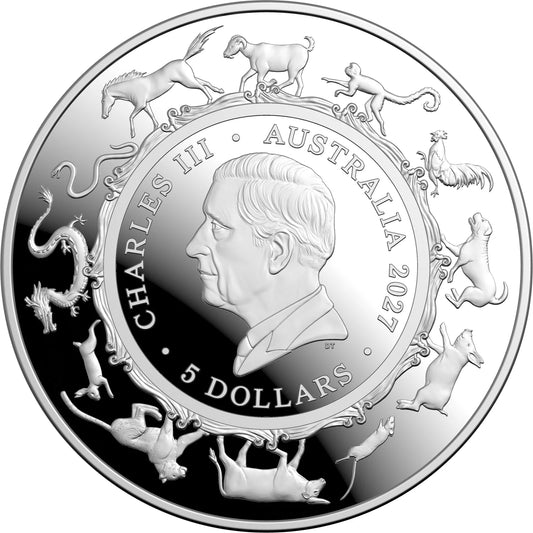 2027 $5 1oz Fine Silver Proof Domed Coin - Year of the Goat