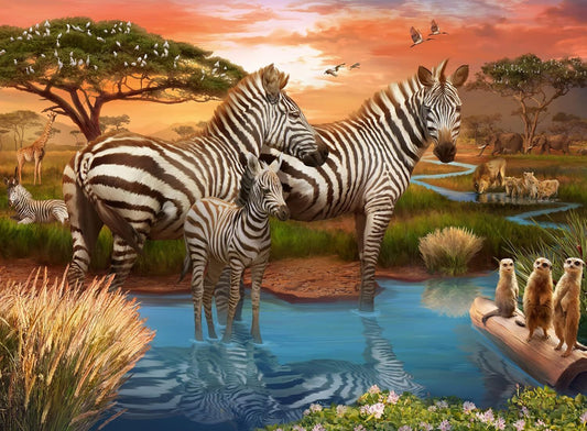 Ravensburger Zebras at Waterhole 500pc
