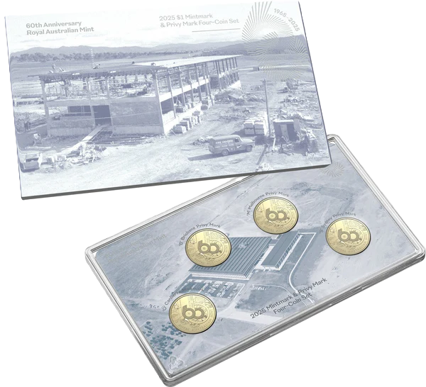 2025 $1 Mintmark And Privy Mark Uncirculated 4 Coin Set - 60Th Anniversary Of The Royal Australian Mint