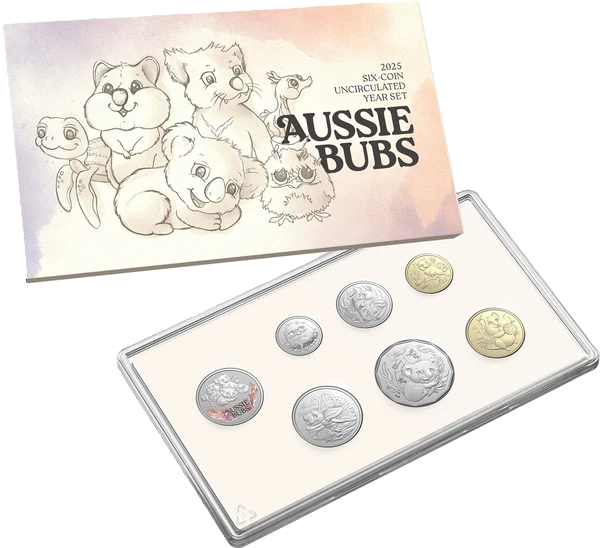 2025 Six Coin Coloured Uncirculated Baby Year Set - Aussie Bubs