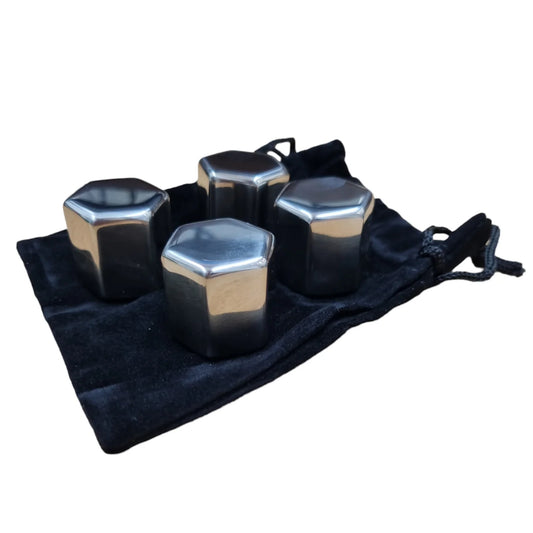 Tempa | Quinn Stainless Steel Hexagonal Cylinder Whisky Rocks 4pk