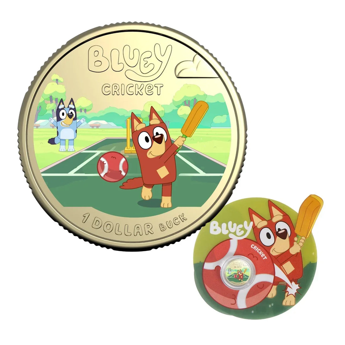 Bluey 2027 Coloured Coin Available today at POPANDHARV.COM.AU