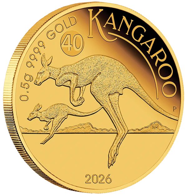 Australian Kangaroo Mini Roo 2026 0.5g Gold Proof Coin in Card