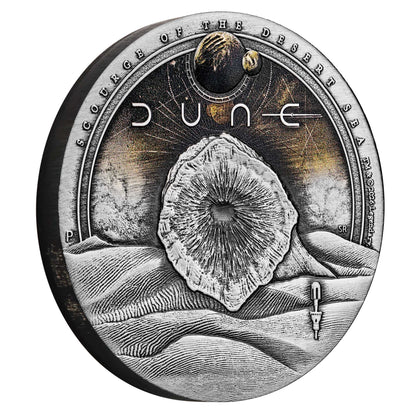 2026 DUNE WORM 2OZ SILVER ANTIQUED COIN