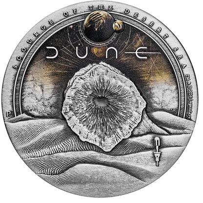 2026 DUNE WORM 2OZ SILVER ANTIQUED COIN