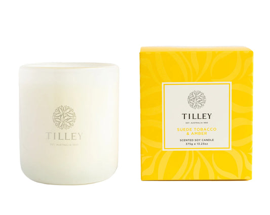 Tilley - SUEDE TOBACCO AND AMBER 375g Soy Candle