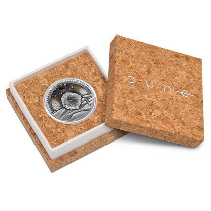 2026 DUNE WORM 2OZ SILVER ANTIQUED COIN