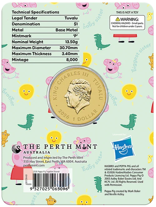 Pippa Pig - Together Forever 2026 Collector Coin in Card