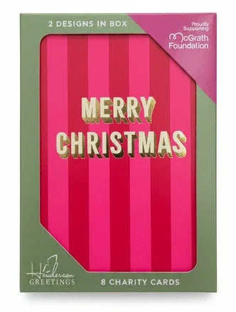 Christmas Charity Boxed Cards - Pink Stripe (2 Designs)