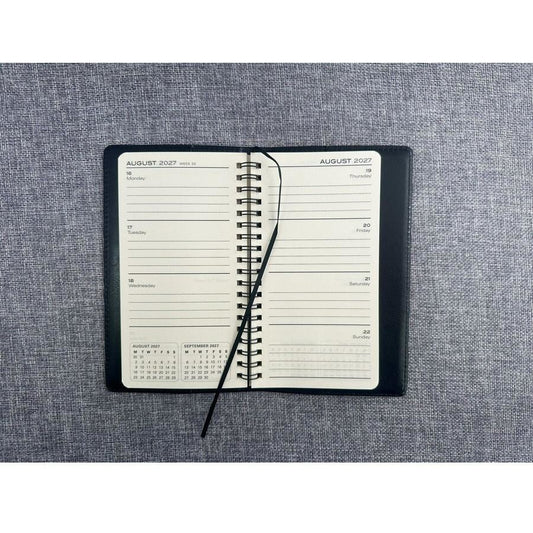 2027 Diary OzCorp Black Slim Week to View Spiral, AP-SW1027