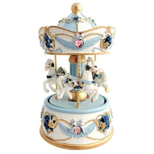 Russell Collection Carousel - 3 Horse Petite Blue