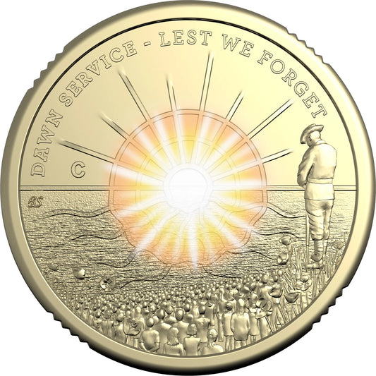 Dawn Service 2026 $2 C Mintmark Coloured Uncirculated Coin in Card
