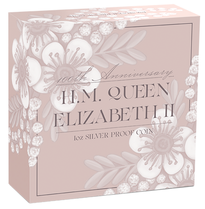 H.M. Queen Elizabeth II 100th Anniversary 1oz Silver Proof Perth Mint Presentation Case and COA