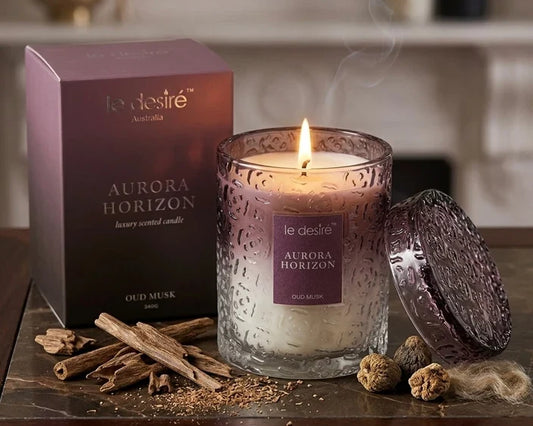 LE DESIRE AURORA HORIZON CANDLE OUD MUSK 340G