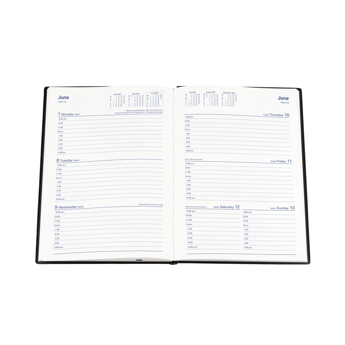 DIARY 2027 COLLINS BELMONT A5 387.V99 PVC WTV BLACK