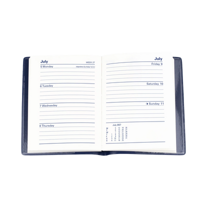 DIARY 2027 COLLINS BELMONT A7 337P.V99 PVC PKT W/PENCIL WTV BLACK