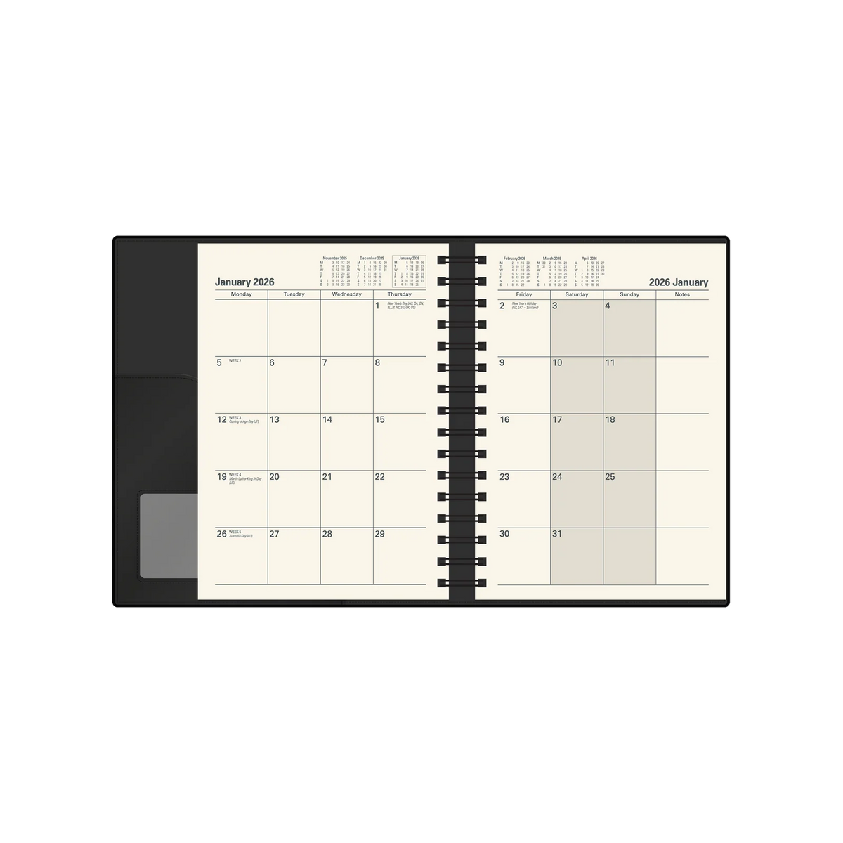 DIARY 2027 COLLINS VANESSA A4 145.V99 DTP BLACK