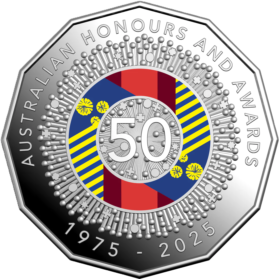 2025 Coloured Six-Coin Proof Year Set - 50Th Anniversary Of The Australian Honours And Awards System