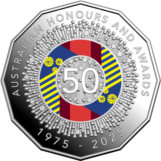 2025 Coloured Six-Coin Proof Year Set - 50Th Anniversary Of The Australian Honours And Awards System