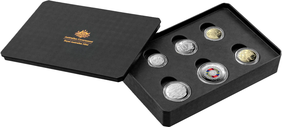 2025 Coloured Six-Coin Proof Year Set - 50Th Anniversary Of The Australian Honours And Awards System