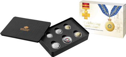 2025 Coloured Six-Coin Proof Year Set - 50Th Anniversary Of The Australian Honours And Awards System