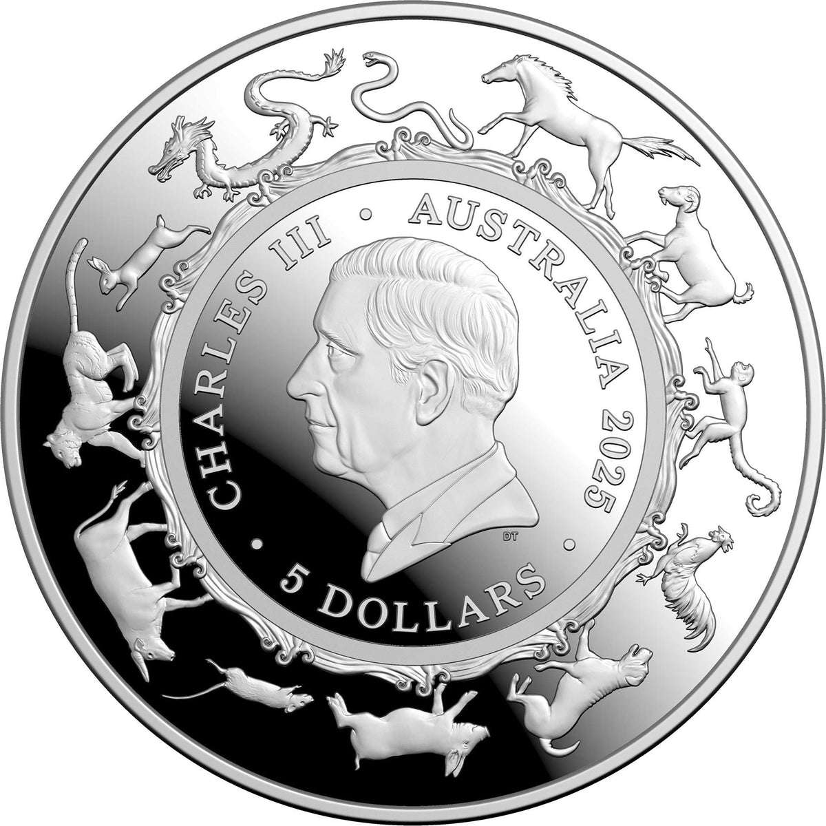 2025 $5 1Oz Fine Silver Proof Domed Coin - Lunar Series - Year Of The Snake