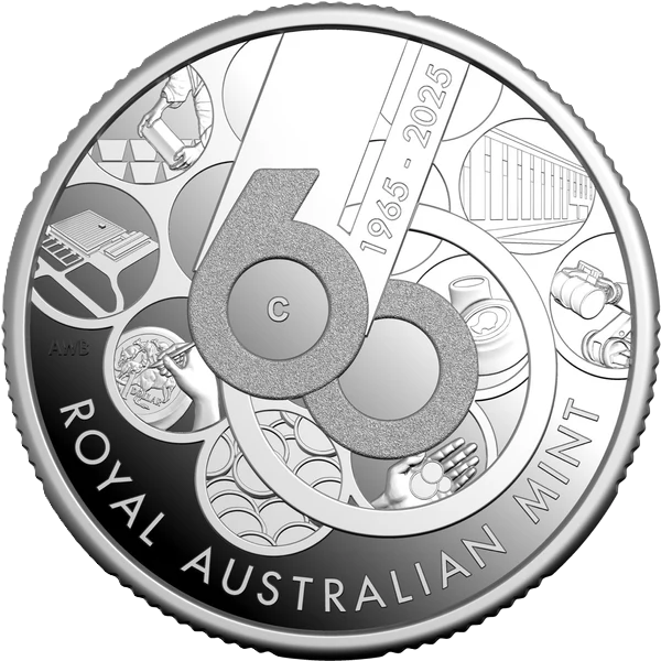2025 $1 'C' Mintmark Silver Proof Coin - 60Th Anniversary Of The Royal Australian Mint