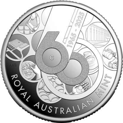 2025 $1 'C' Mintmark Silver Proof Coin - 60Th Anniversary Of The Royal Australian Mint