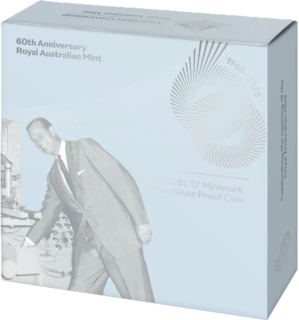 2025 $1 'C' Mintmark Silver Proof Coin - 60Th Anniversary Of The Royal Australian Mint