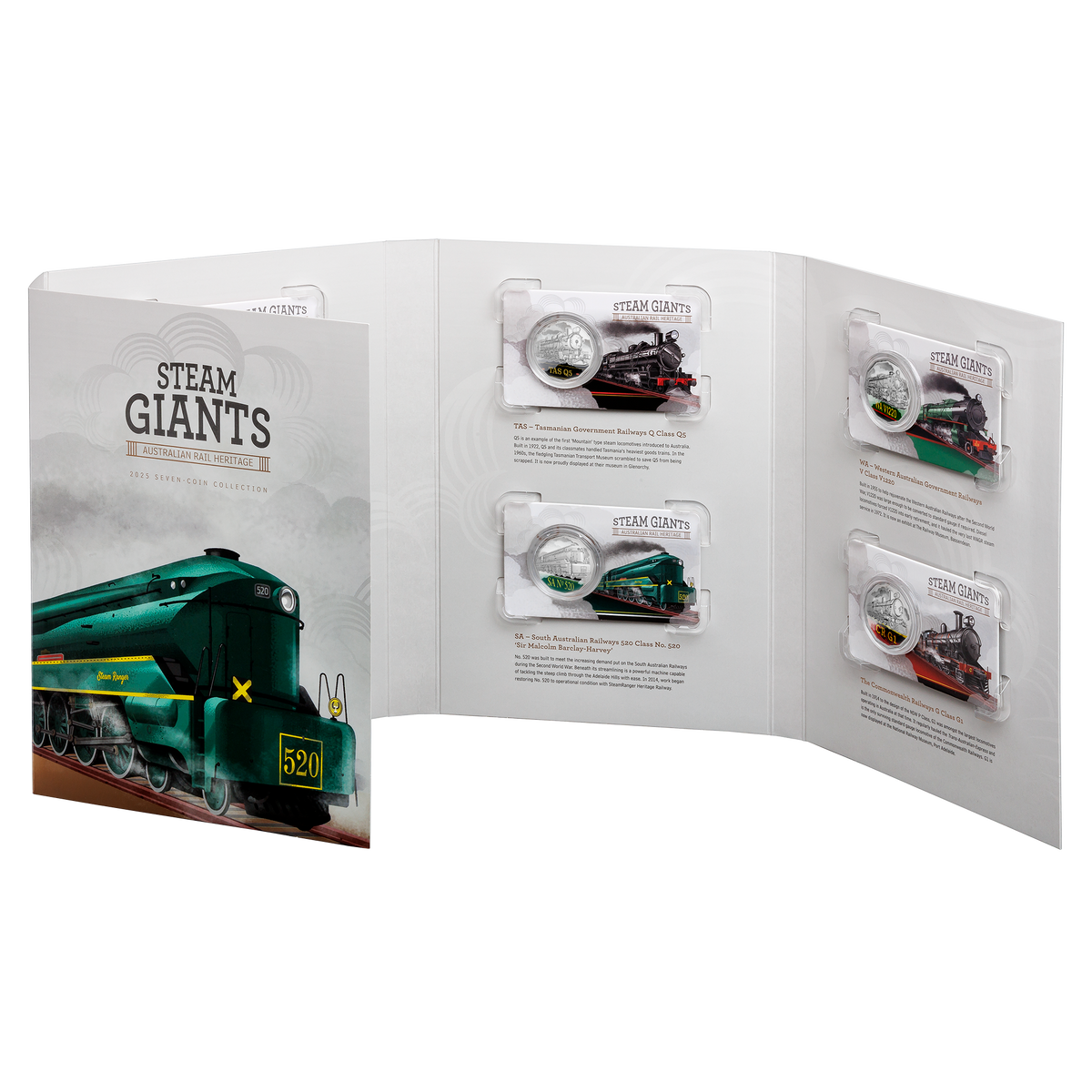 2025 50C Coloured Uncirculated Seven Coin Set - Steam Giants