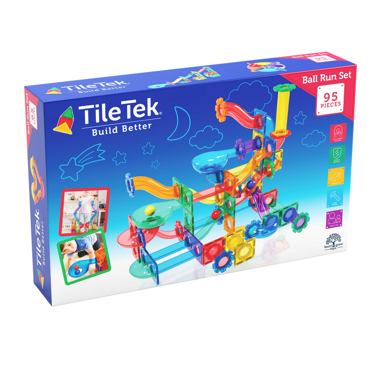 TILE TEK BUILD BETTER BALL RUN SET 95 PIECES