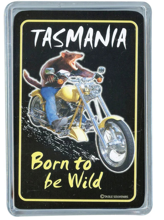 Playing Card in Plastic Box Devil Born To Be Wild Tasmania