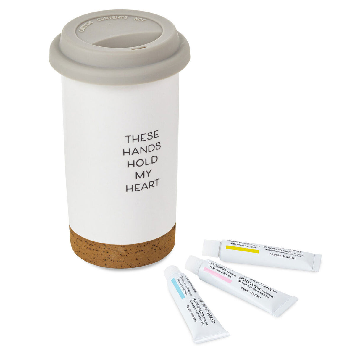 DIY "These Hands Hold My Heart" Ceramic Travel Mug with Handprint Kit