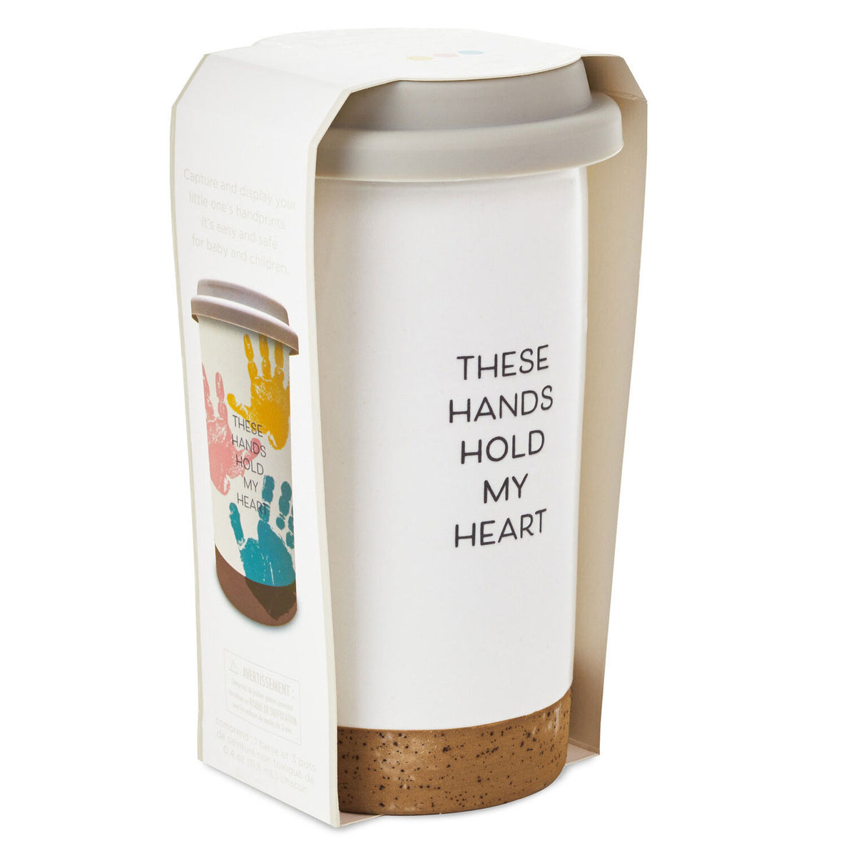 DIY "These Hands Hold My Heart" Ceramic Travel Mug with Handprint Kit