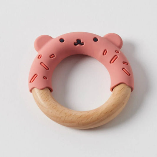 Teether | Sprinkles Bear Silicone & Wood