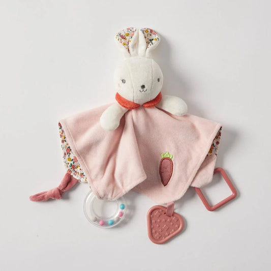 JIGGLE & GIGGLE HUGGLIES BUNNY RATTLE COMFORTER