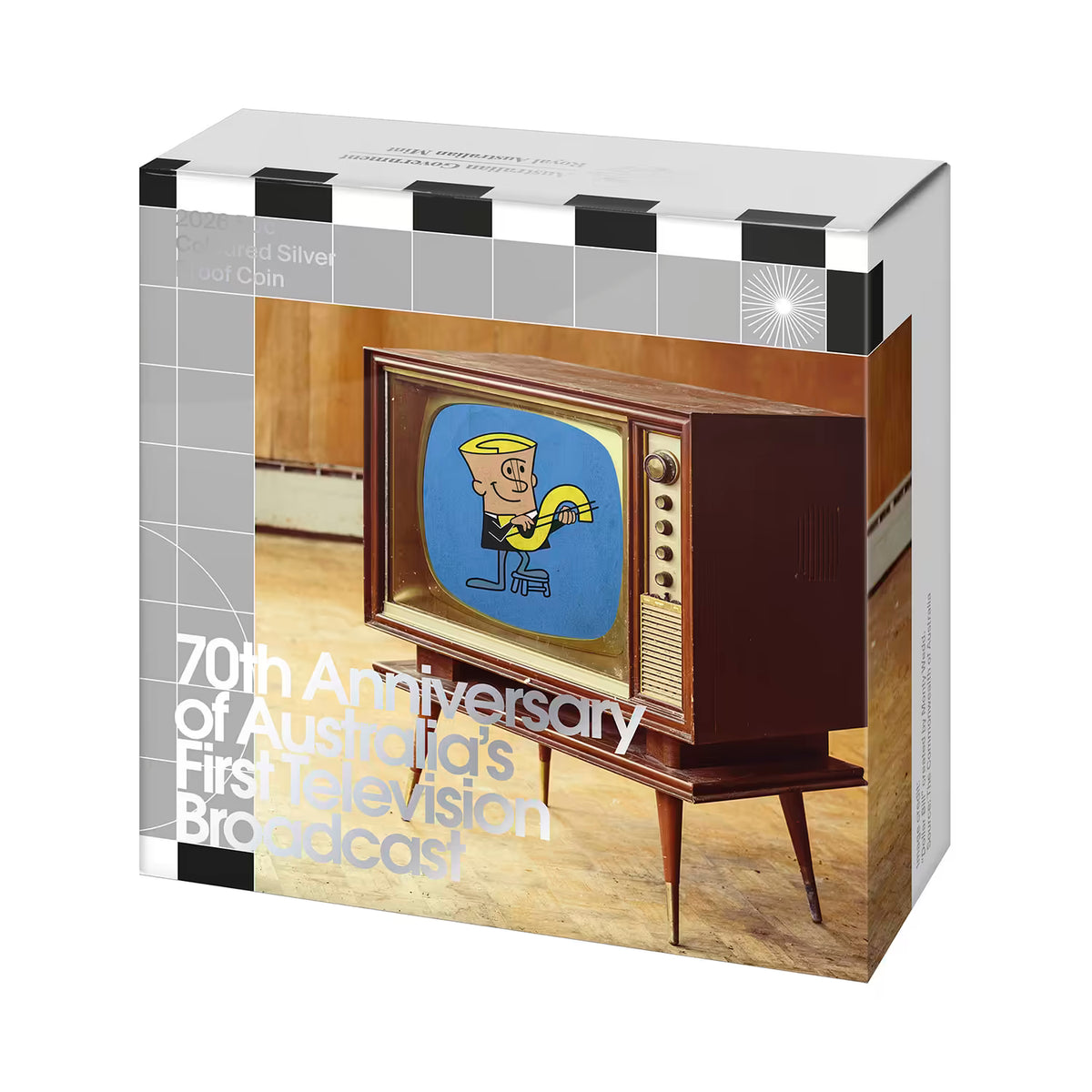 2026 50c Coloured Silver Proof Coin - First Television Broadcast 70th