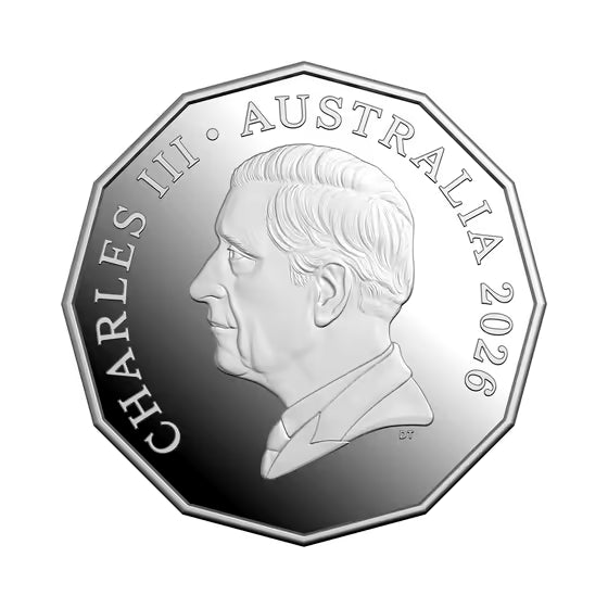2026 50c Coloured Silver Proof Coin - First Television Broadcast 70th